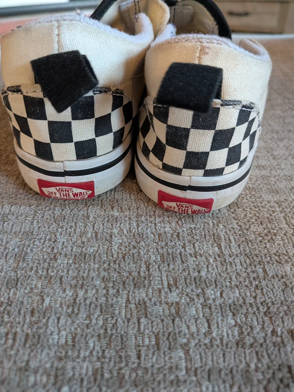 Vans Kids Black and White Checkerboard Slip-On